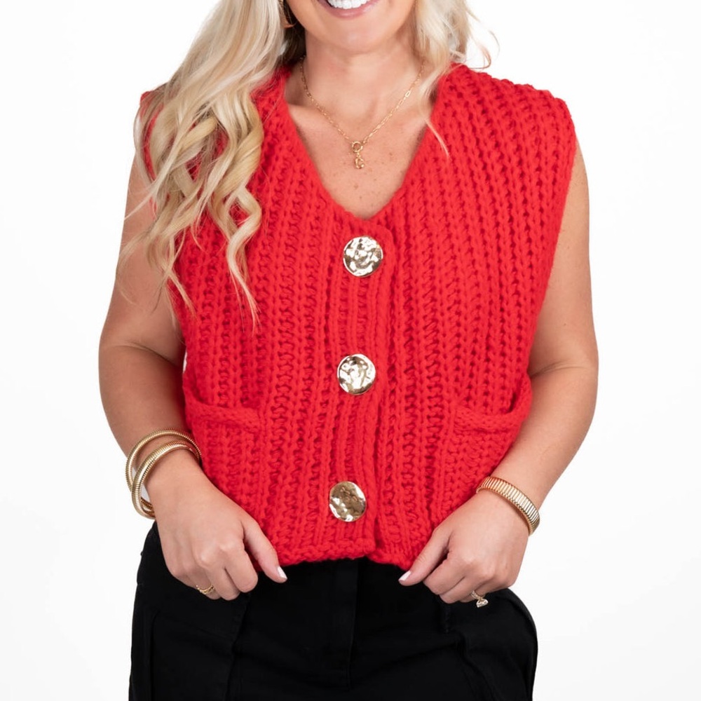 Round Neck Knit sweater vest